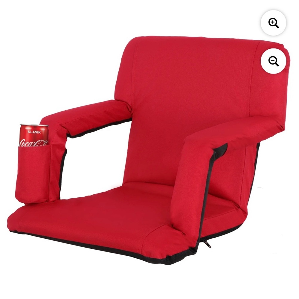 Red Portable Stadium Seat with Armrests